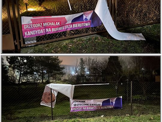 Kto zniszczył banery kandydata na burmistrza?
