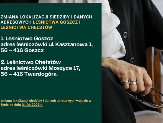 Leśnictwa zmienią adresy