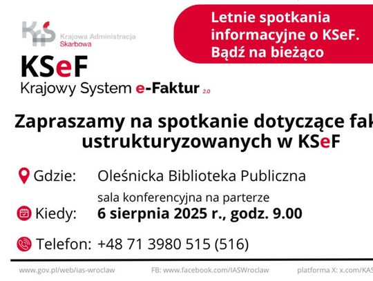 Letnie spotkania informacyjne o KSeF
