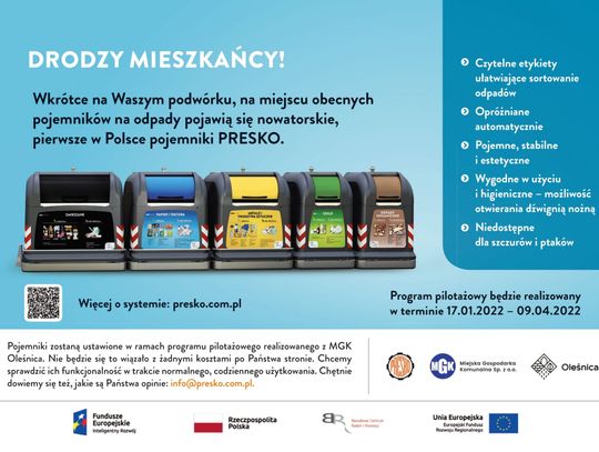MGK Oleśnica testuje nowatorską technologię odbioru odpadów