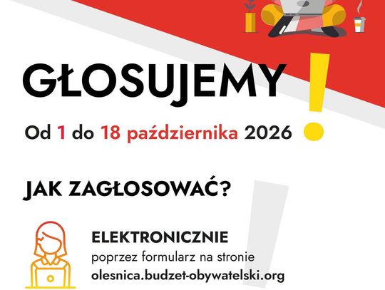 Milion złotych do rozdania! Oleśniczanie decydują, co powstanie w mieście
