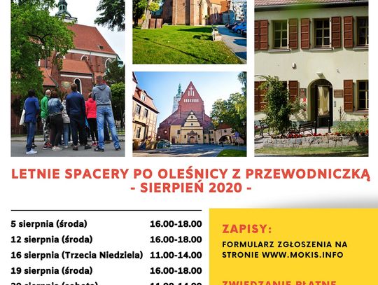 MOKiS zaprasza w sierpniu na Letnie Spacery po Oleśnicy z przewodniczką
