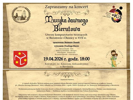 Muzyka dawnego Bierutowa zabrzmi w zabytkowym kościele