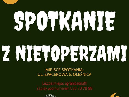 Nietoperze wyjdą po zmroku! Wyjątkowe spotkanie w Oleśnicy. Będzie można je zobaczyć i… usłyszeć