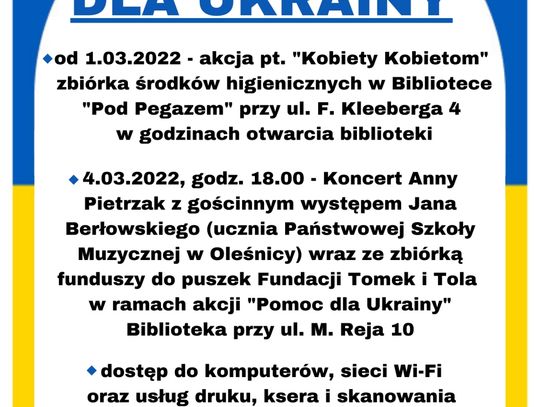 Oleśnica dla Ukrainy. Солідарні з Україною!