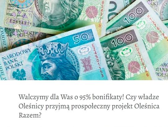 Oleśnica Razem walczy o 95% bonifikaty dla oleśniczan