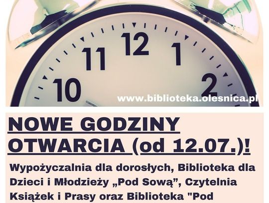 Oleśnicka Biblioteka Publiczna zaprasza w wakacje