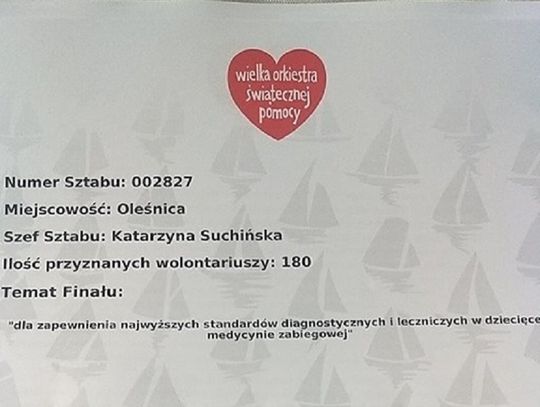 Oleśnicki Sztab WOŚP przystępuje do działania!