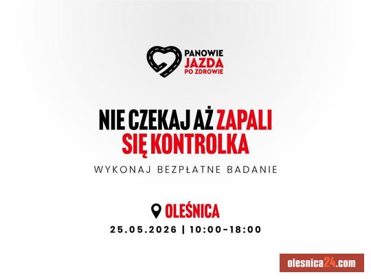 "Panowie! Jazda po zdrowie” w Oleśnicy. Darmowe badania już 25 maja na Placu Zwycięstwa "Panowie! Jazda po zdrowie” w Oleśnicy. Darmowe badania już 25 maja na Placu Zwycięstwa