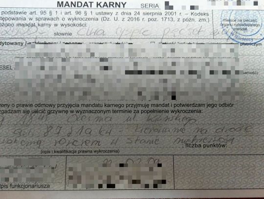 Pijany rowerzysta dostał 2.500 zł mandatu!