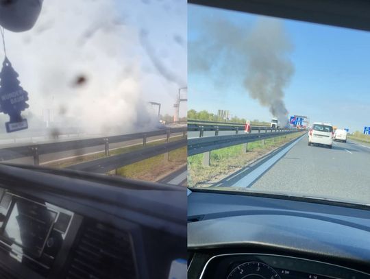 Płonie naczepa na S8