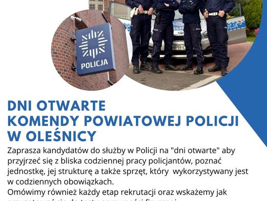 Policja zaprasza do siebie. Spokojnie, to tylko dni otwarte 
