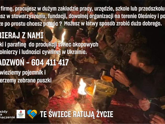 Potrzebne puszki i znicze dla mieszkańców i żołnierzy na Ukrainie