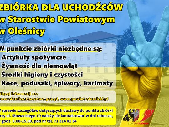 Powiat oleśnicki pomaga uchodźcom. Trwa zbiórka dla Ukrainy