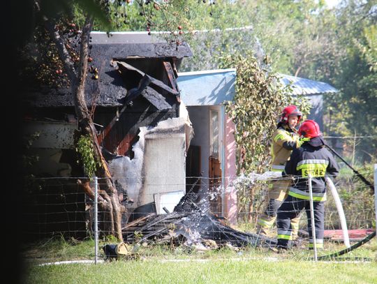 Pożar altany na działkach w Oleśnicy