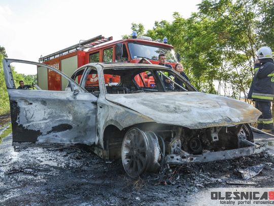 Pożar bmw i lasu 