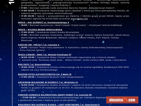 Program Nocy Muzeów w Oleśnicy