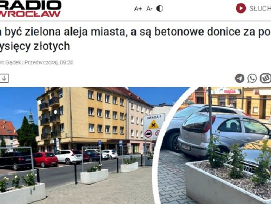 Radio Wrocław: Miała być zielona aleja miasta, a są betonowe donice za ponad 300 tysięcy złotych