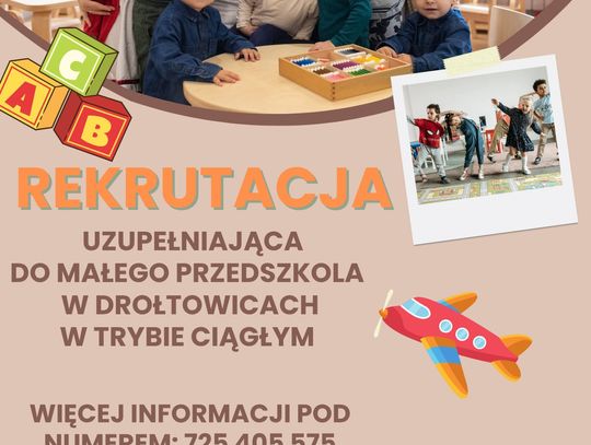 Rekrutacja do Małego Przedszkola w Drołtowicach!
