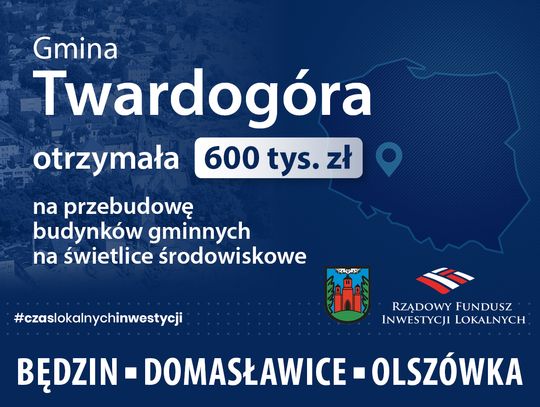 Rząd pomaga Twardogórze - pieniądze na inwestycje w trzech wioskach