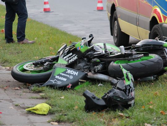 Śmiertelny wypadek motocyklisty na ulicy Moniuszki w Oleśnicy