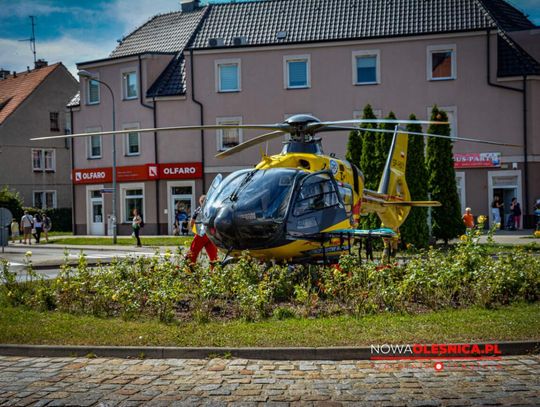 Śmigłowiec lądował na rondzie w Oleśnicy