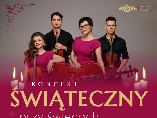 Świąteczne przeboje w blasku świec. Aura String Quartet wystąpi w Oleśnicy