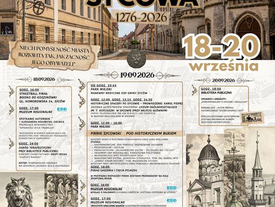 Syców świętuje 750-lecie. Trzy dni historii, kultury i wspólnej zabawy