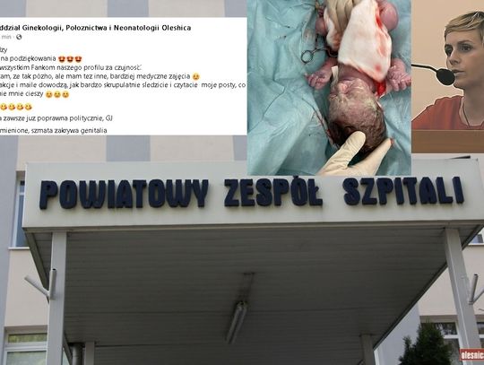 "Szmata zakrywa genitalia" - informuje... Oddział Ginekologii, Położnictwa i Neonatologii w Oleśnicy