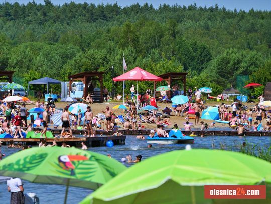Upał sięga 38°C! Mieszkańcy szukają ochłody nad Zalewem Stradomia