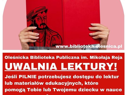 "Uwalaniamy lektury" - informuje biblioteka w Oleśnicy