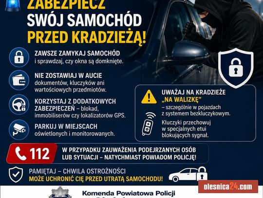 Uważaj na złodziei. Policja apeluje o lepsze zabezpieczanie samochodów Uważaj na złodziei. Policja apeluje o lepsze zabezpieczanie samochodów