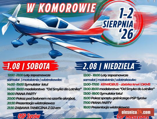 VII Piknik Powietrzny w Komorowie - loty, akrobacje, symulator, piána party i atrakcje dla całej rodziny