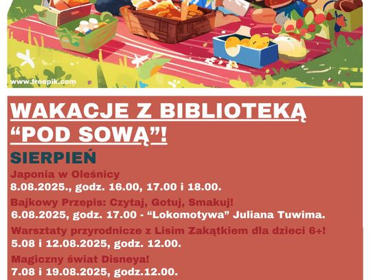 Wakacyjne zajęcia w sierpniu z Biblioteką "Pod Sową"!