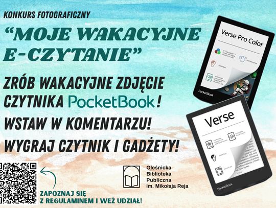 Wakacyjny konkurs fotograficzny 'Moje wakacyjne e-czytanie"!