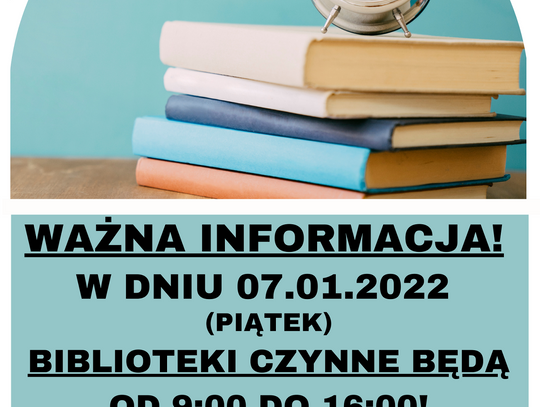 Ważna informacja dla czytelników biblioteki w Oleśnicy