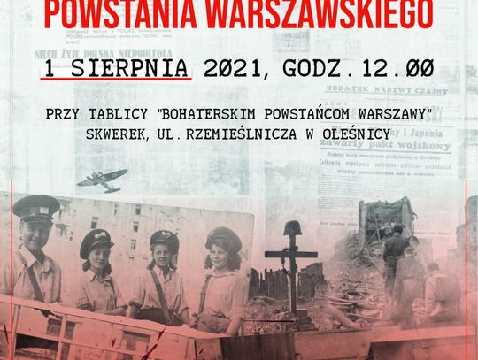 Władze Oleśnicy zapraszają na obchody Narodowego Dnia Pamięci Powstania Warszawskiego  