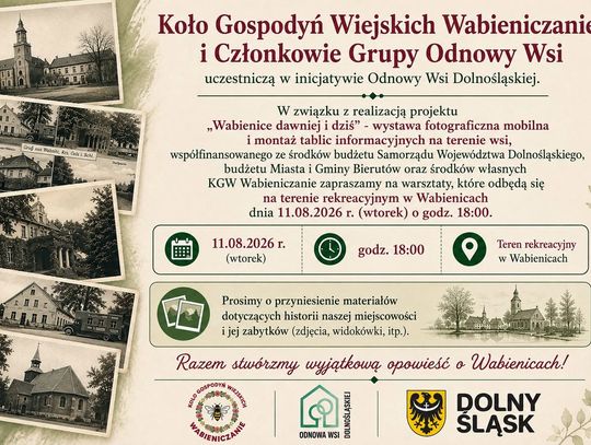 Wspólnie ocalą historię Wabienic. Mieszkańcy zaproszeni na wyjątkowe warsztaty