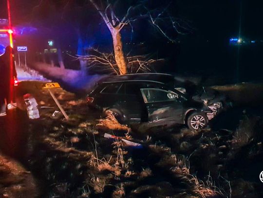 Wypadek na drodze do Bierutowa koło GKN Oleśnica