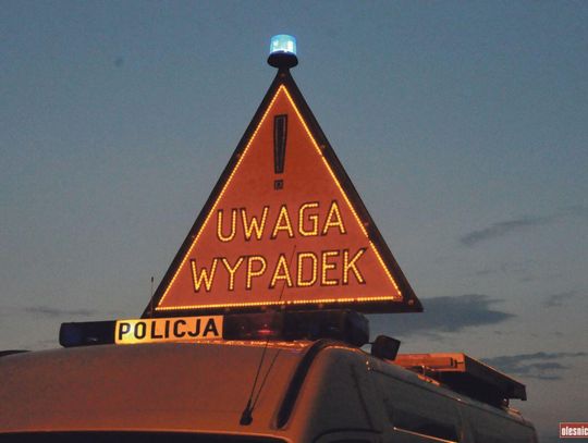 Wypadek za węzłem Oleśnica Zachód