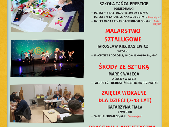 Zajęcia stałe w MOKiS-ie Oleśnica