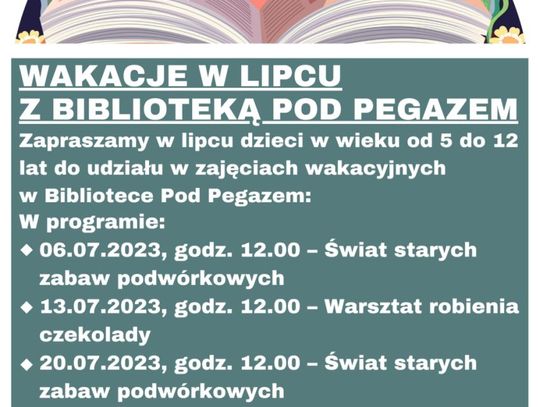 Zaplanuj wakacje z Biblioteką Pod Pegazem!