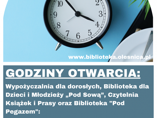 Zasady funkcjonowania biblioteki w Oleśnicy od 3 stycznia