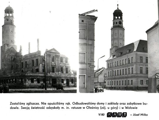 "Zastaliśmy zgliszcza". Tak wyglądał oleśnicki ratusz po wojnie