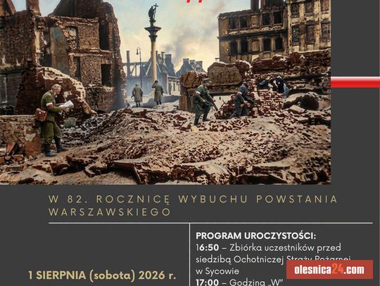 Zatrzymają się na minutę. Syców uczci bohaterów Powstania Warszawskiego