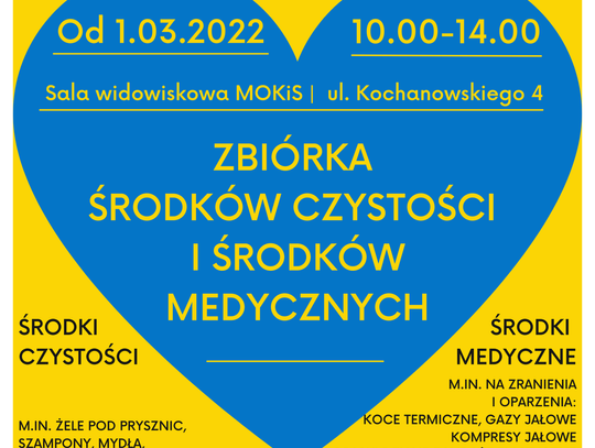 Zbiórka darów dla Ukraińców w MOKiS-ie Oleśnica
