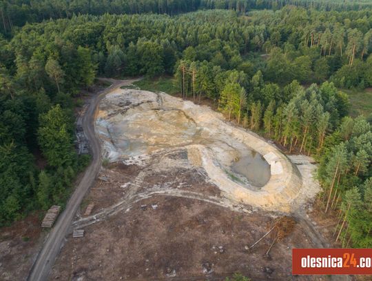 Zbiorniki retencyjne w podoleśnickich lasach z lotu ptaka
