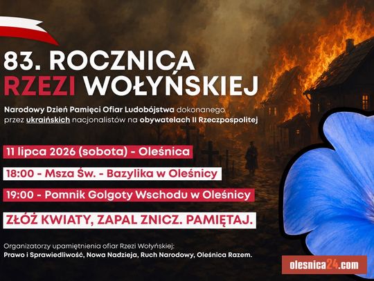 Zjednoczeni dla pamięci. Oleśnicka prawica wspólnie uczci Ofiary Ludobójstwa na Wołyniu
