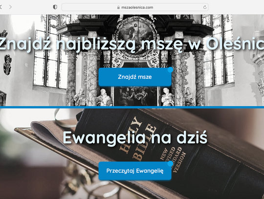 Znajdź najbliższą mszę w Oleśnicy. Wystarczą dwa kliknięcia