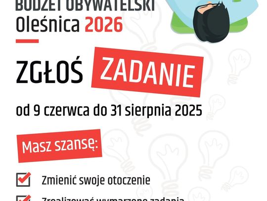 Masz pomysł na miasto? Zgłoś go do Oleśnickiego Budżetu Obywatelskiego